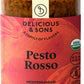 Delicious & Sons - Organic Italian Sun-Dried Tomato Pesto Rosso Sauce with Parmigiano Reggiano DOP Cheese (6.70 oz.) - Non-GMO -