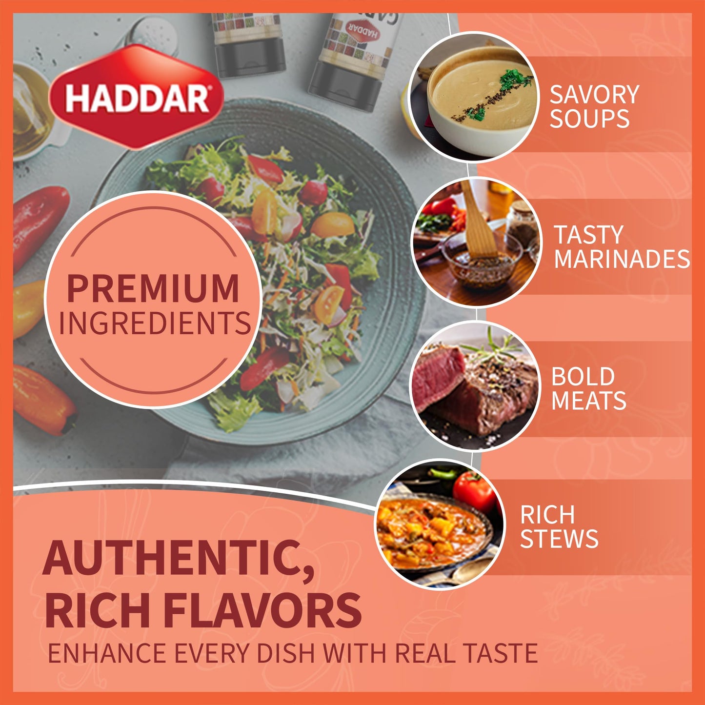 Haddar Passover Spice Set, 6 Essential Spices, 1.23 Oz | Garlic Powder, Onion Powder, Paprika, Ground Black Pepper, Ground Cinna