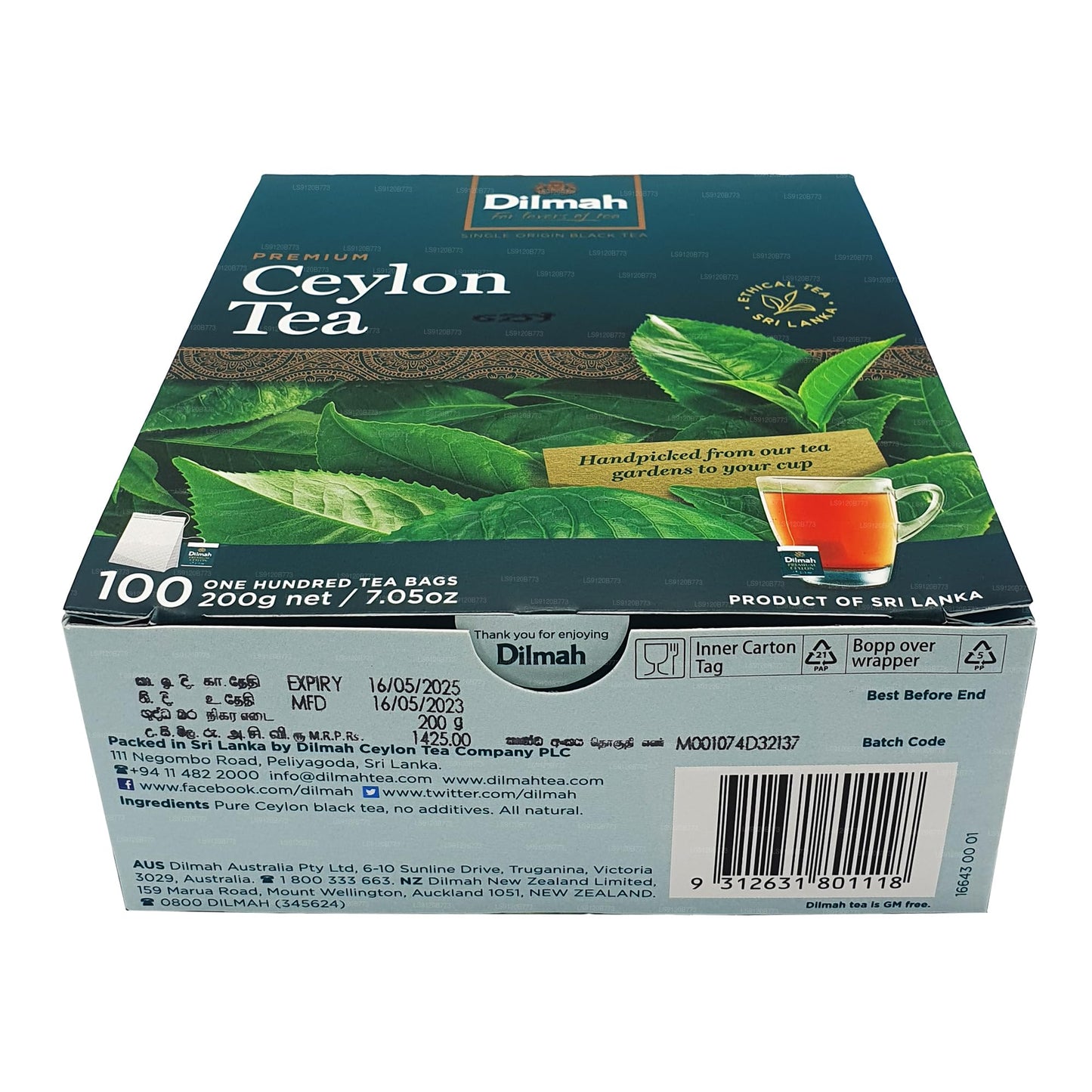 Dilmah Premium Ceylon Tea (200G) 100 Tea Bags