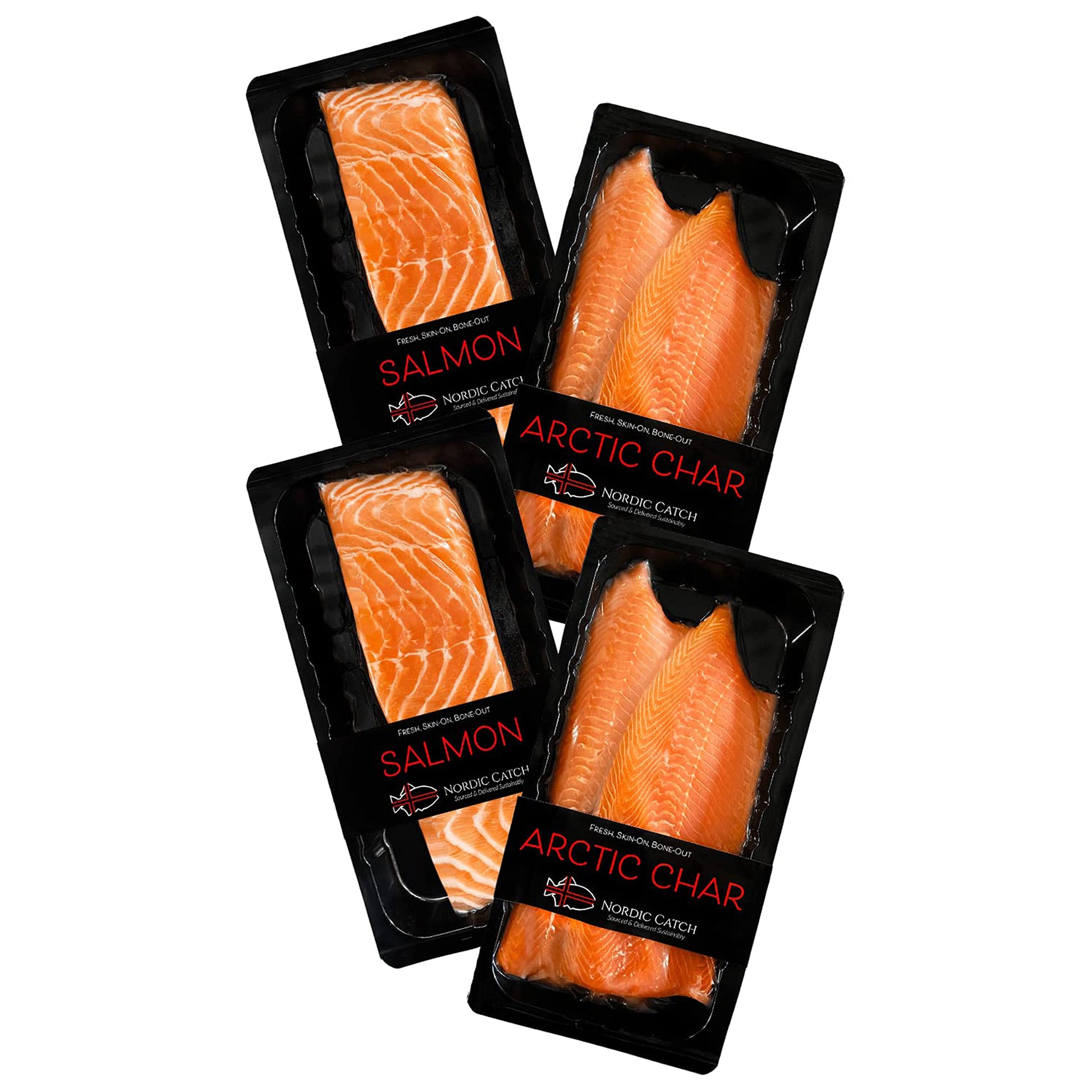 Nordic Catch Fresh Salmon & Arctic Char O-MEGA Bundle - 2.6 lbs, Sustainably Sourced, Air-Tight Sealed, Never Frozen