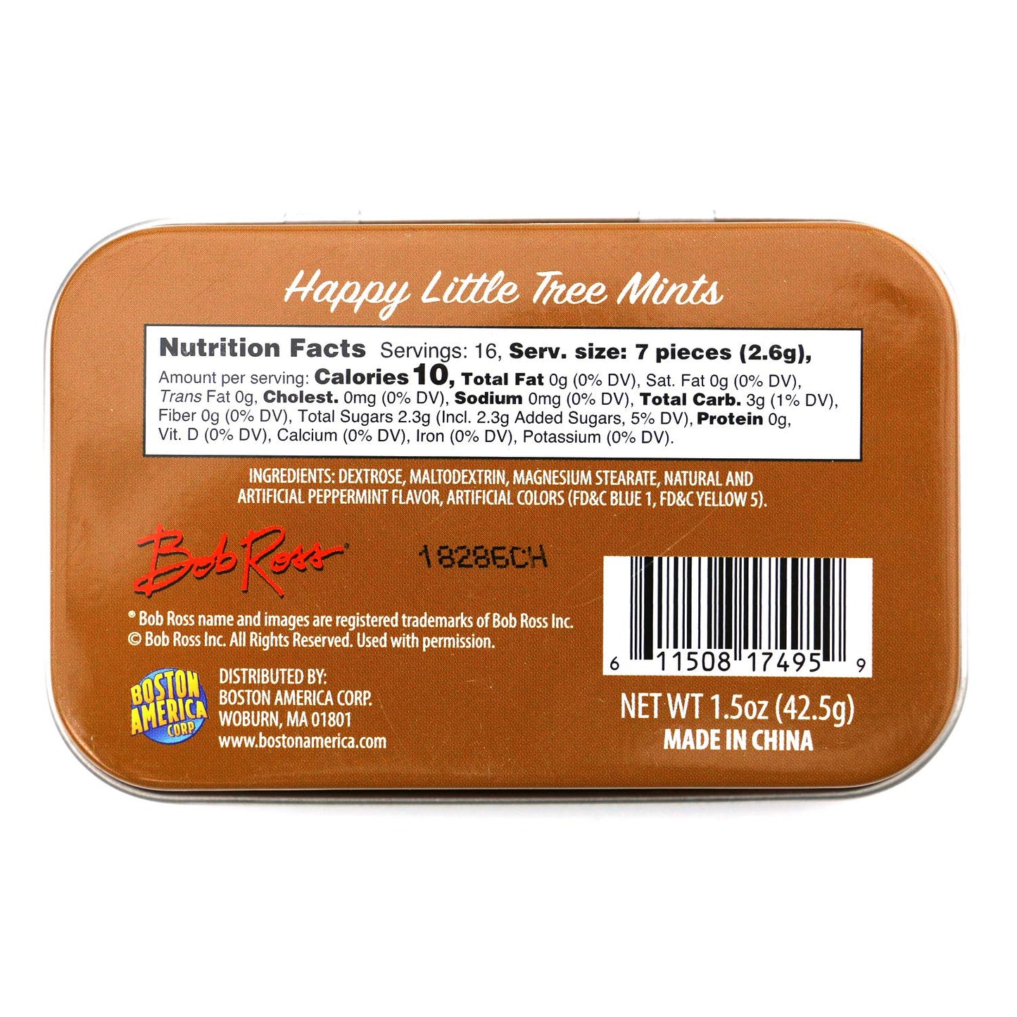 Bob Ross Happy Little Tree Mints Tin Candy (2 Pack) Peppermint Flavor Gift Stuffer With 2 Gosutoys Stickers