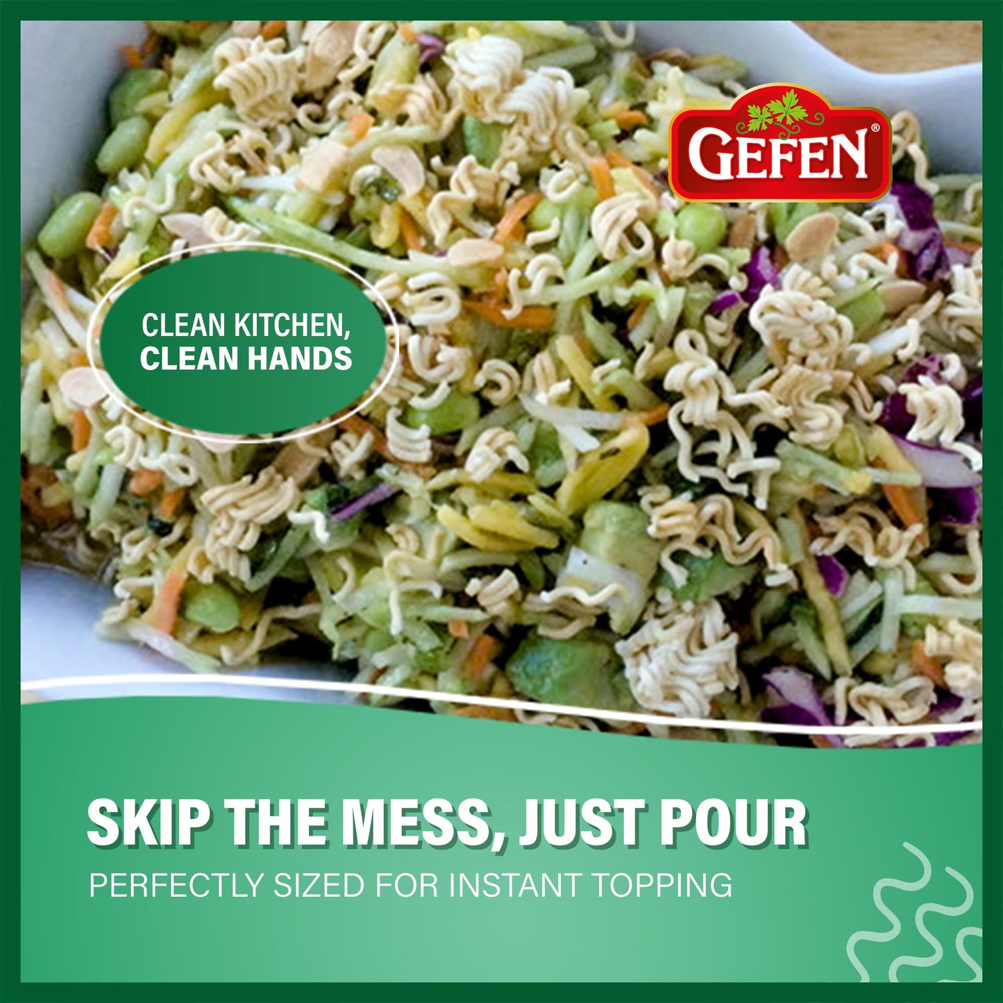 Gefen Onion Garlic Ramen Salad Toppers, 10 Oz | Ready To Use | Crunchy Salad Topping | Ramen Noodle Crunch | Soup Toppers