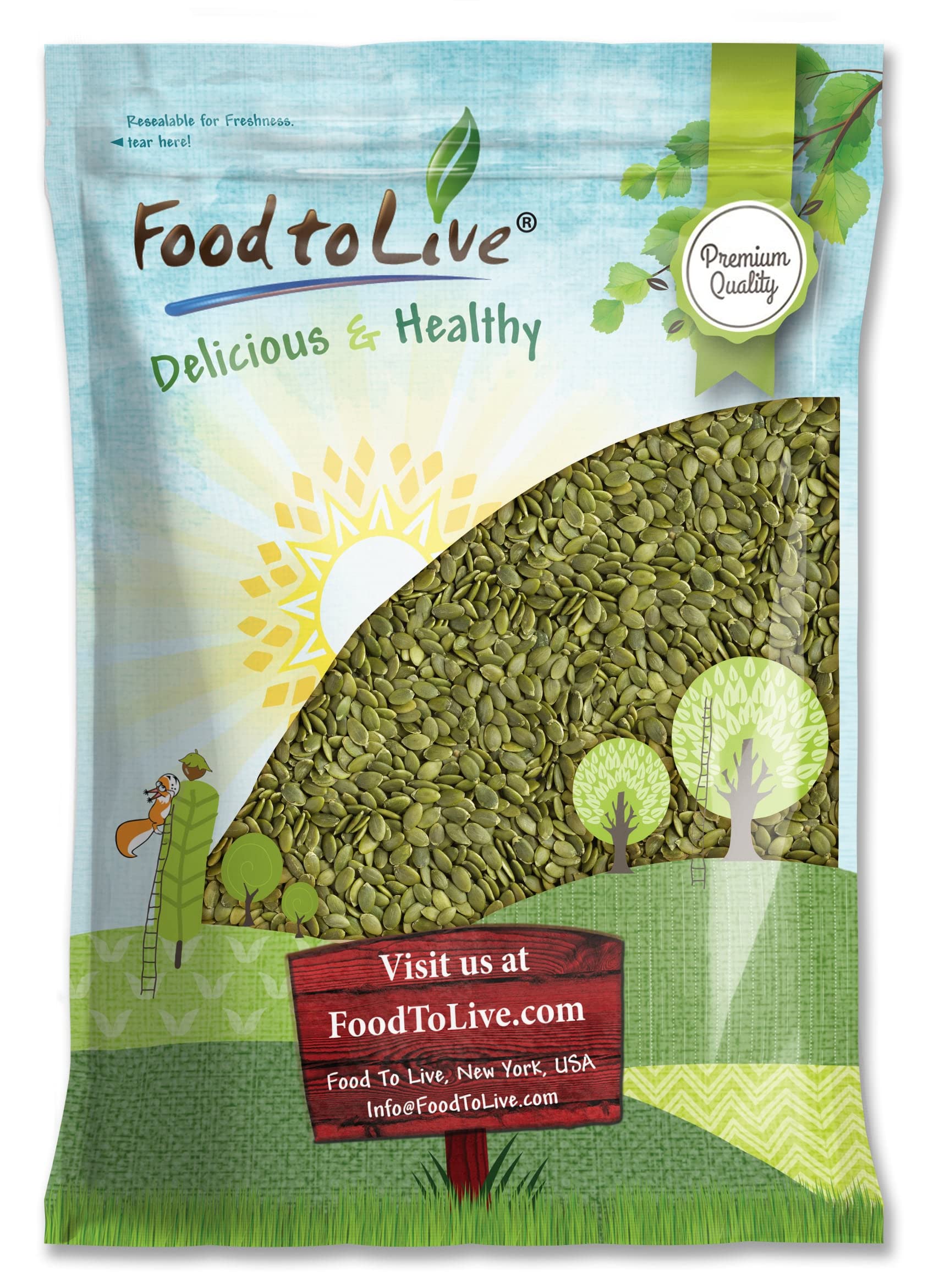 Food to Live Pepitas/Semillas de calabaza de Food to Live (Crudas, sin cascara) (8 Pounds)