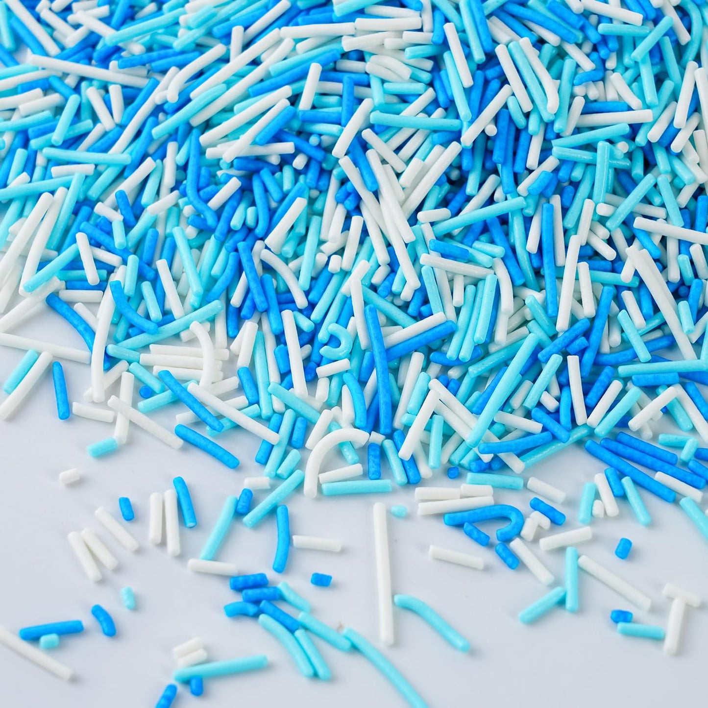 Blue and White Jimmies Sprinkles for Baking 7 oz - Winter Sprinkles for Cookies, Cakes, Cupcakes, Ice Cream, Chocolate | Perfect