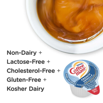 Nestle Coffee Mate Coffee Creamer, French Vanilla, Liquid Creamer Singles, Non Dairy, No Refrigeration, Box of 50 Singles (Pack