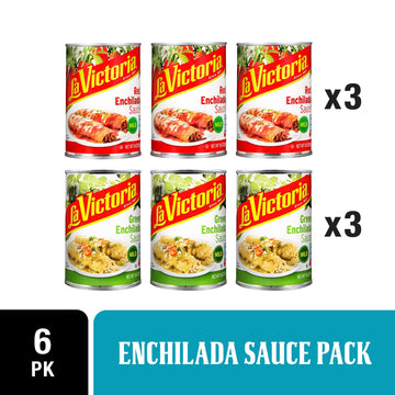 La Victoria Enchilada Sauce Variety Pack, Green & Red, 10 oz Can (6 Pack)