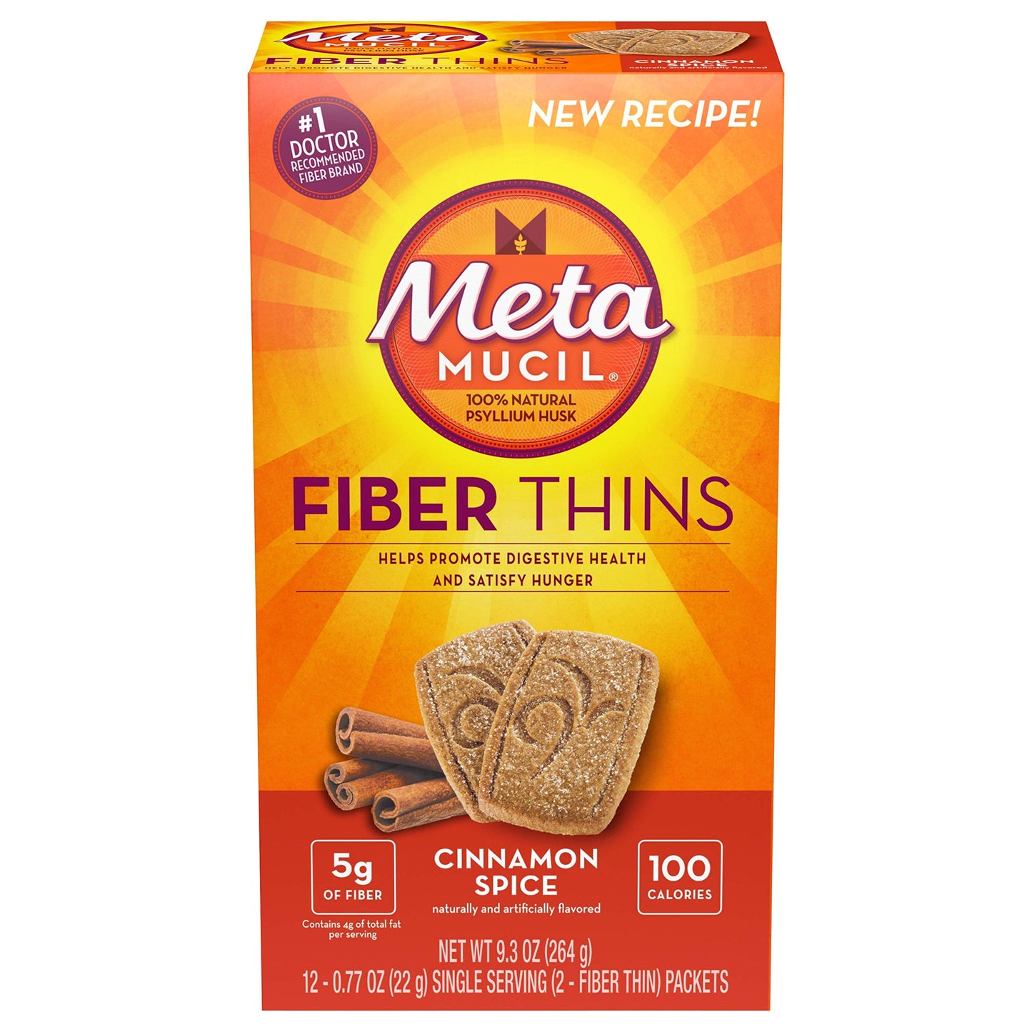 Metamucil Fiber Thins Cinnamon Spice - 12Ct