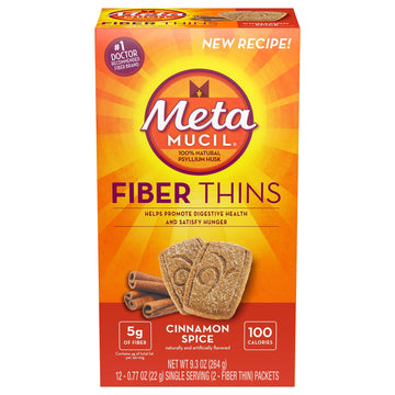 Metamucil Fiber Thins Cinnamon Spice - 12Ct