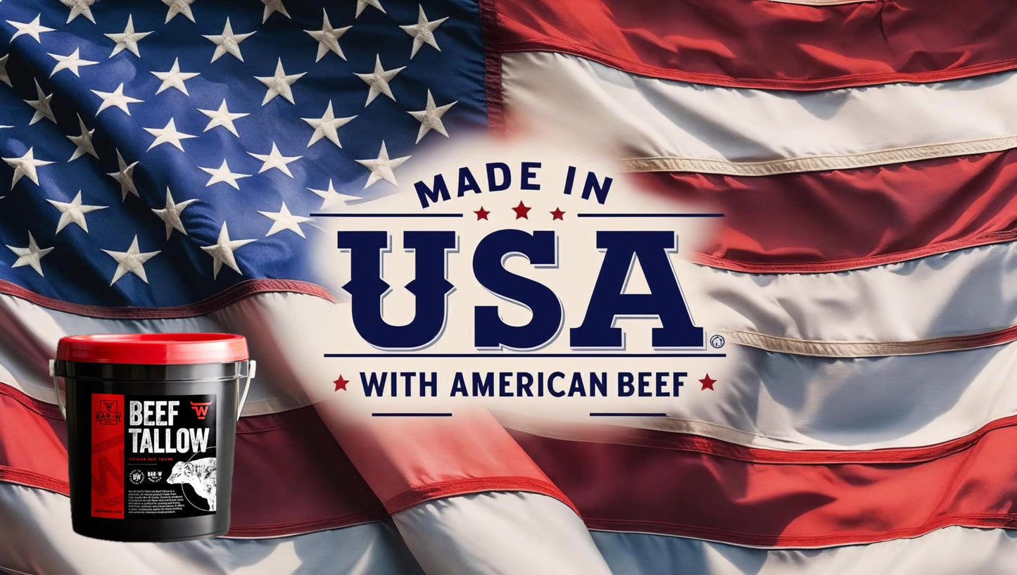 Bar-W Beef | 100% Beef Tallow | 115 oz | Cooking  Roasting  Baking and Frying | enhanced Tallow from USA Farm Raised Cattle | Pure Tallow with High Smoke Point | Gallon Size Pail