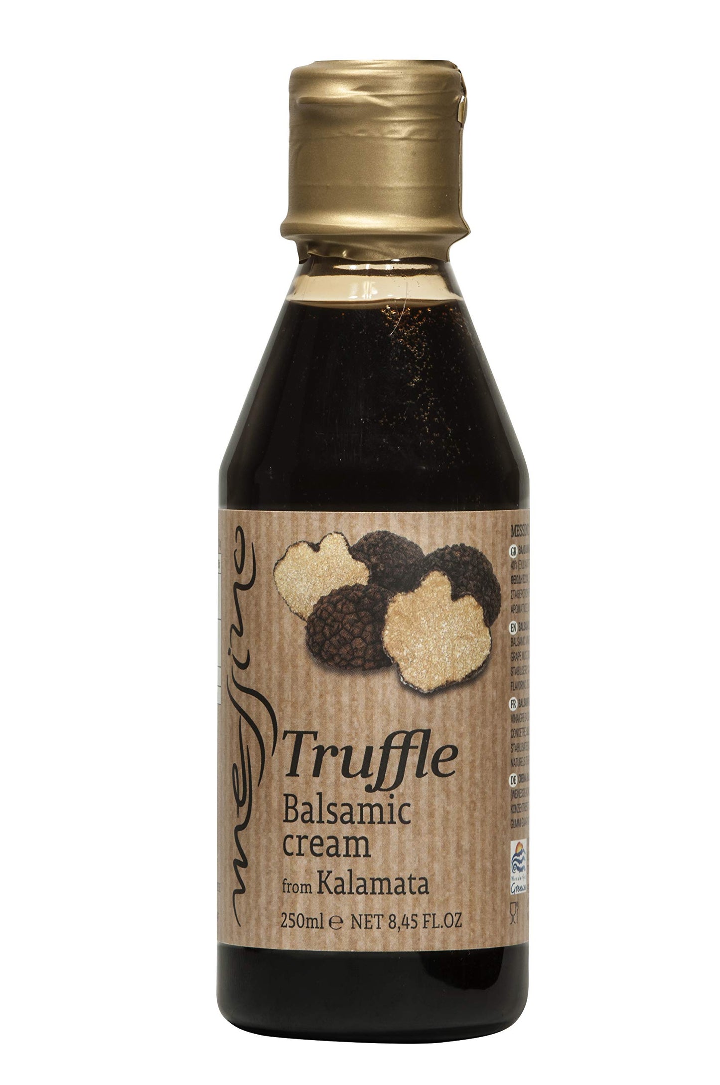 Messino Truffle Balsamic Vinegar Glaze, 250 ml, 8.45 Fl Oz, Imported from Greece