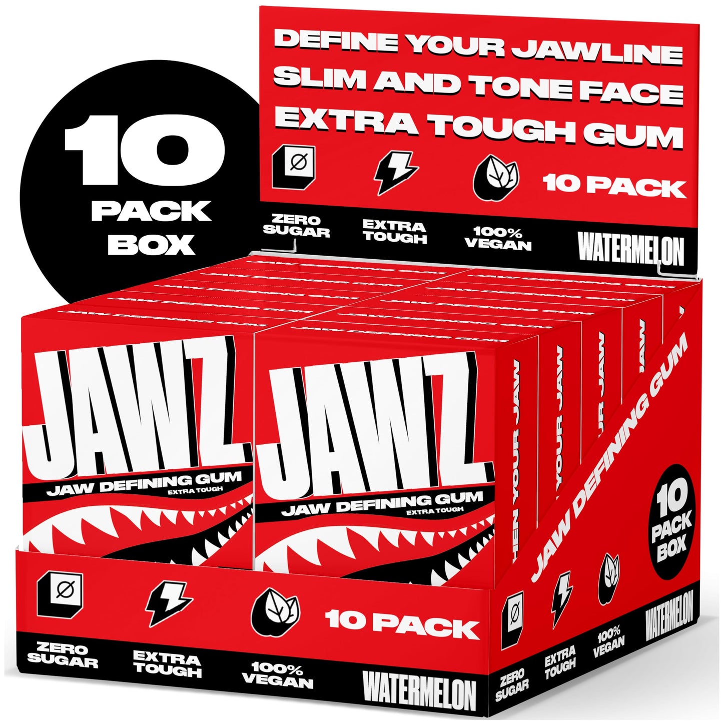 Jawline Chewing Gum (4 Month Supply) Watermelon - Define Your Jawline, Slim And Tone Your Face - Facial Exerciser For Men And Wo