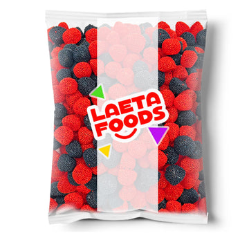 Berries Gummy Candy | 2 Pound Bag | Red And Black Soft Snacks