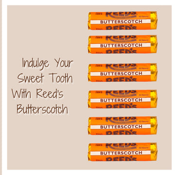 Reeds Individually Wrapped Butterscotch Candy Rolls | Six Rolls | Traditional Butterscotch Hard Candy | Creamy And Buttery Old-F