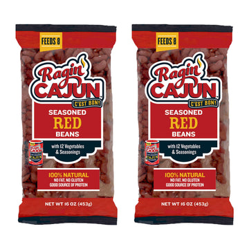 Raflavor Blend Cajun Seasoned Red Beans - 16 Oz Pack  Pack Of 2  Fat-Free  Gluten-Free  Reduced Sodium - Authentic Louisiana Creole Dish