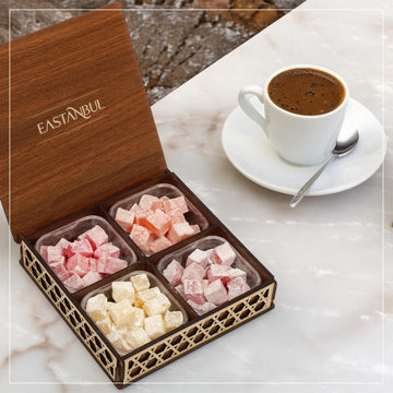 Eastanbul Turkish Delight 35.3oz - Assorted Lokum Candy in Wooden Gift Box, Gluten Free, Vegan, International Treats, Dulces de Narnia