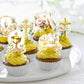 Foowztao 48 PCS Edible Cupcake Toppers - Wafer Paper Dove Cross - Golden - First Holy Communion, Baptism, Baby Shower, Birthday Party Decorations