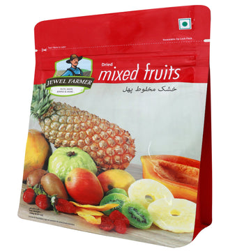 Jewel Farmer Dried Mixed Fruits With Mango, Papaya, Pineapple, Pomelo, Guava, Kiwi & Strawberry, Vitamin & Fiber Rich Fruitmix (