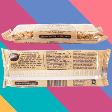Lenka Handmade Craft Granola Bars - Peanut Butter With Sea Salt Gluten Free High Fiber - Sweet & Salty Chewy Organic Granola Bar