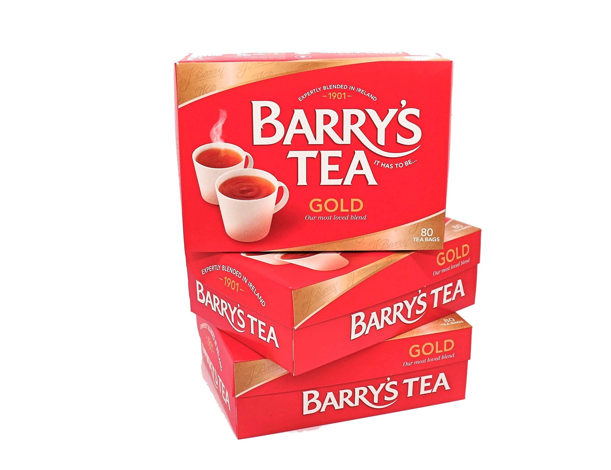 Barry'S Tea Gold Blend 80 Teabags (3 Pack), Fresh From Barry'S Tea In Ireland