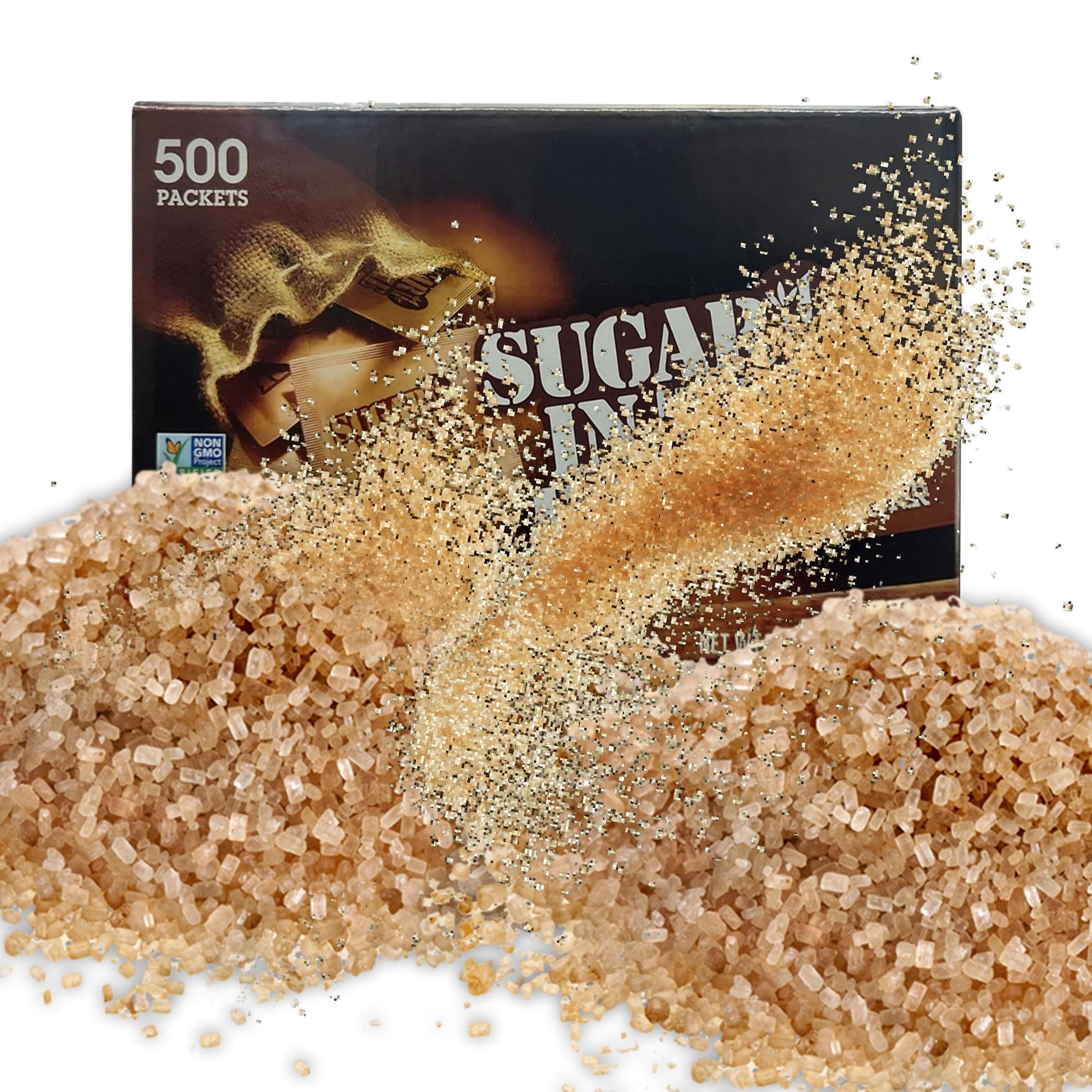 Sugar InThe Raw/Raw Natural Cane Brown Sugar Turbinado, 500 Count, Pack of 1, Natural Sweetener for Drinks and Baking Packets fo