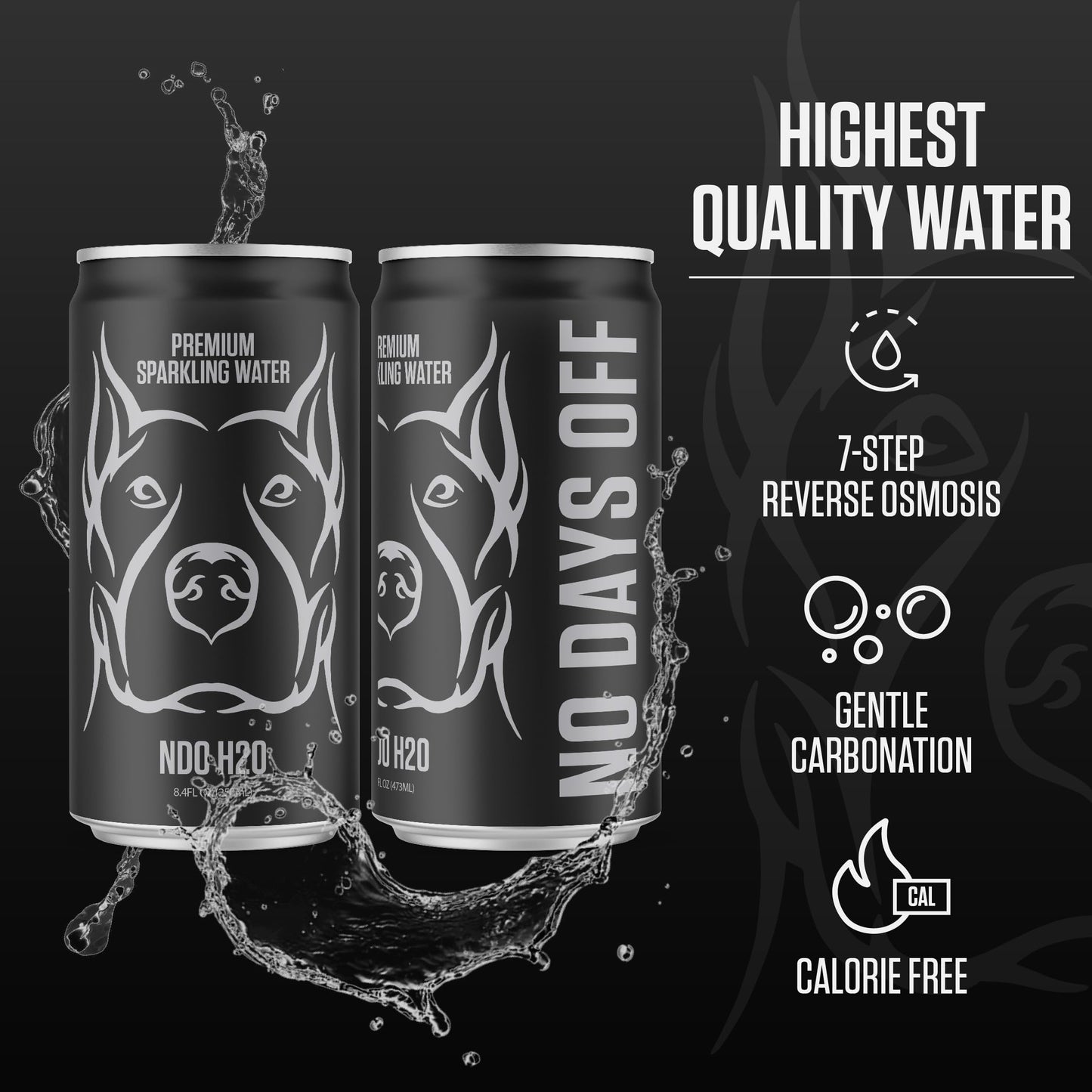 No Days Off Enhanced Sparkling Water - 24 Pack, 8.4 Fl Oz, Sparkling (Unflavored) - Ultra-Purified Reverse Osmosis With Gentle Carbonation, On-The-Go And Bulk Size