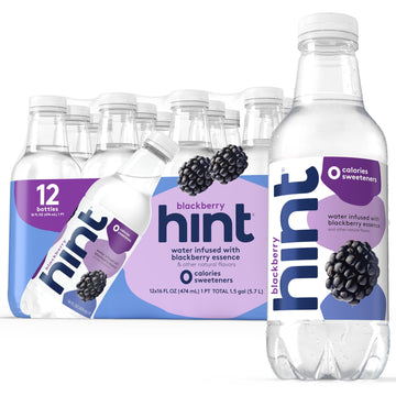 Hint Water Blackberry, Pure Water Infused with Blackberry, Zero Sugar, Zero Calories, Zero Sweeteners, Zero Preservatives, Zero 