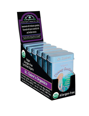St. Claire'S Organic Tummy Soothers, (1.5 Ounce Tin, Pack Of 6) | Gluten-Free, Vegan, Gmo-Free, Plant-Based, Allergen-Free | Mad