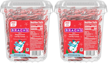 Brachs Mini Candy Canes Tub, 260 Count (Pack of 2)