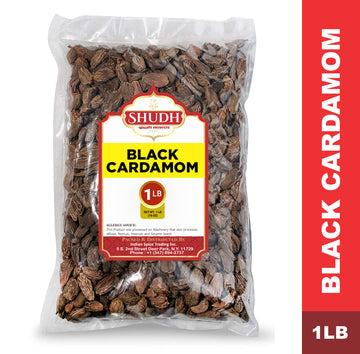 Shudh Black Cardamom Pods 1 Lb | Whole Kali Elaichi Indian Spice ~ All Natural | Vegan | Gluten Friendly | Non-Gmo | Indian Orig