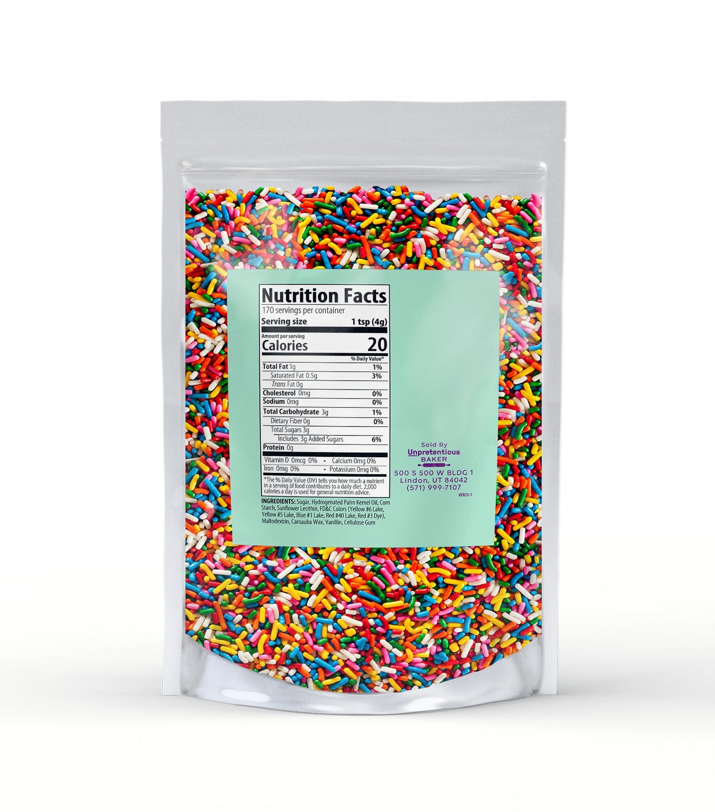 Unpretentious Rainbow Baking Sprinkles (1.5 Lb) Bulk Quantity For High-Volume Baking, Dessert Topper