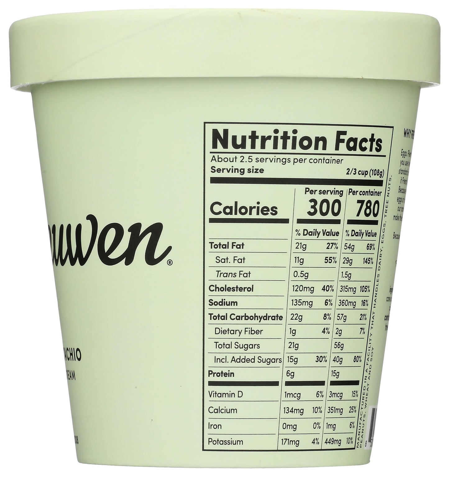VAN LEEUWEN Pistachio Ice Cream, 14 FZ
