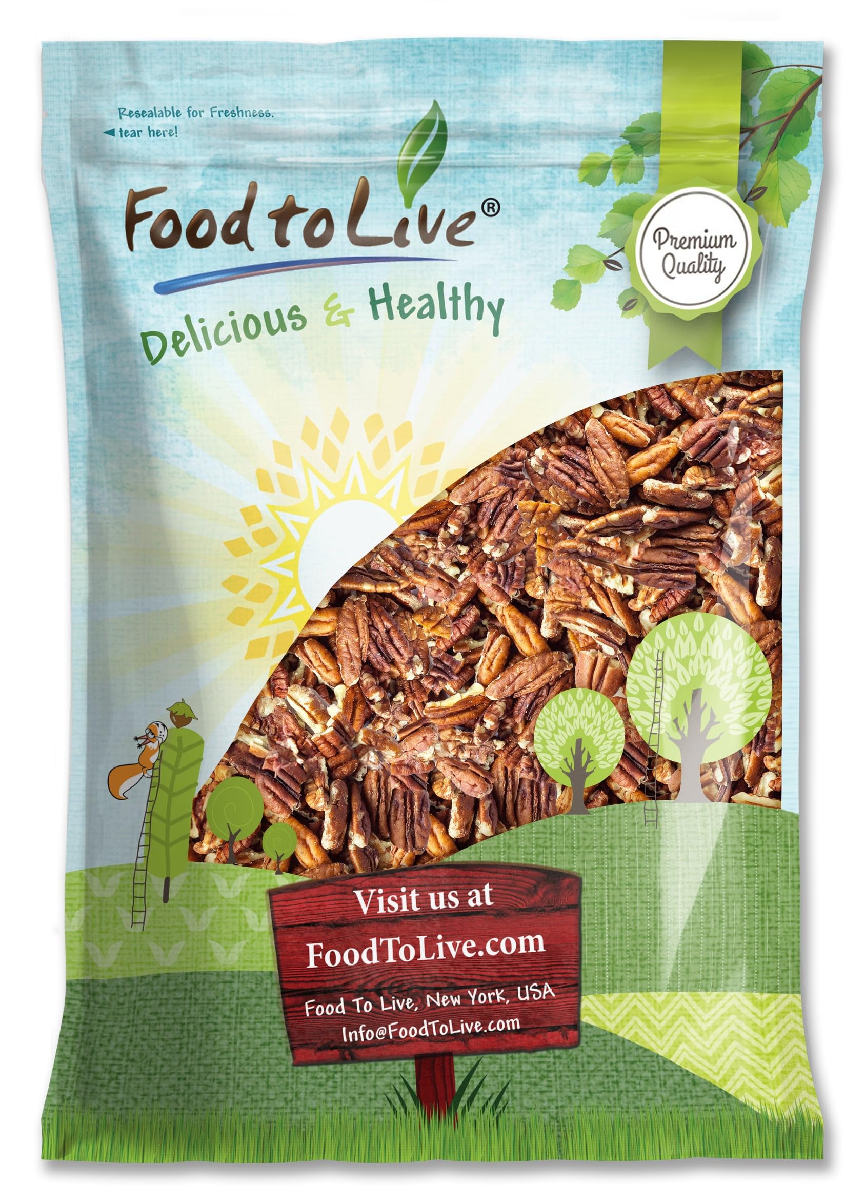 Food to Live Pecan Pieces, 6 Pounds - Chopped Raw Pecan Nuts, Unsalted, Unroasted, Shelled, Kosher, Vegan, Sirtfood, Bulk. Good 