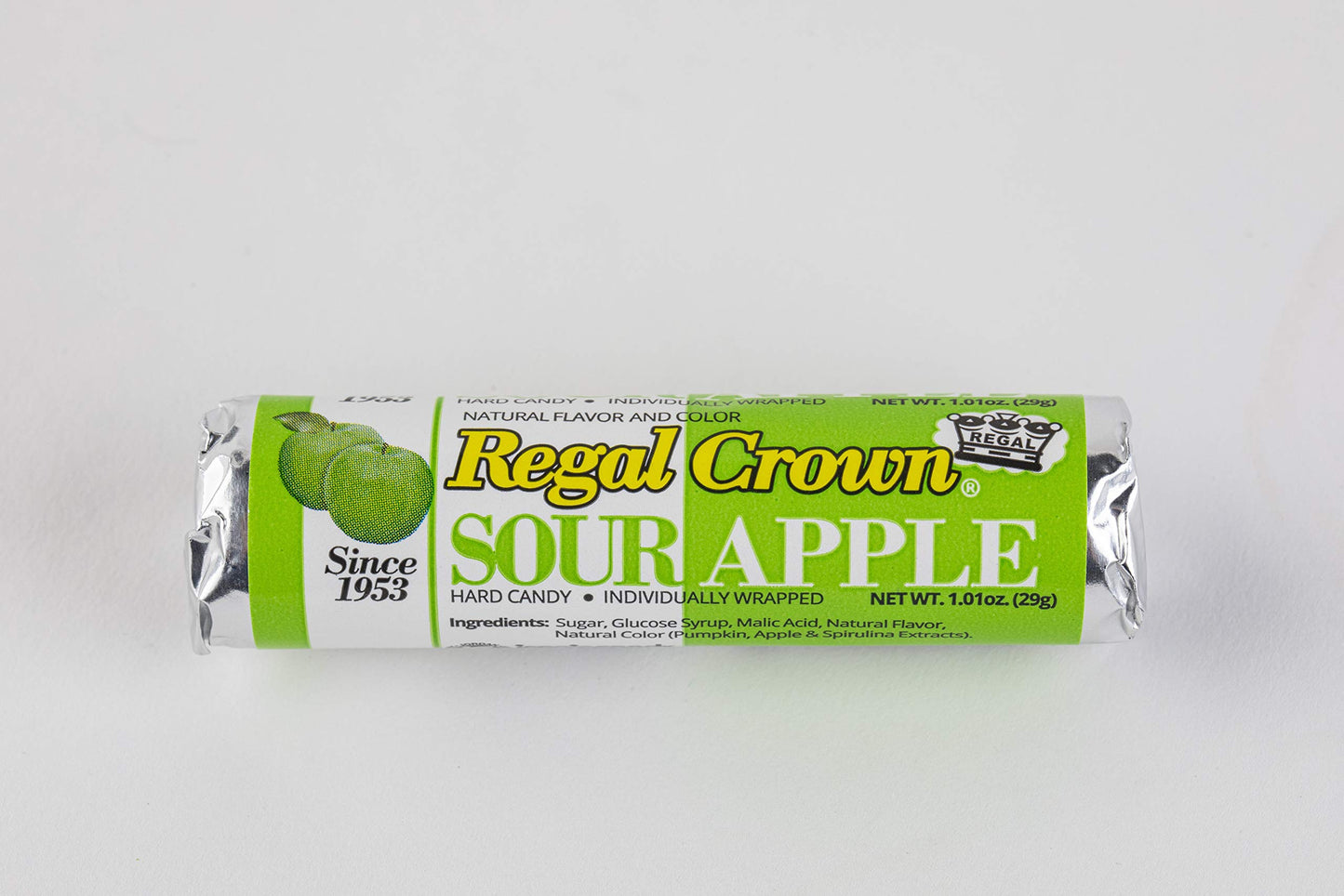 Regal Crown Sour Apple Hard Candy Rolls | Old Fashioned Sour Apple Candy | Traditional Crisp and Tarte Apple Candy Brought To Yo