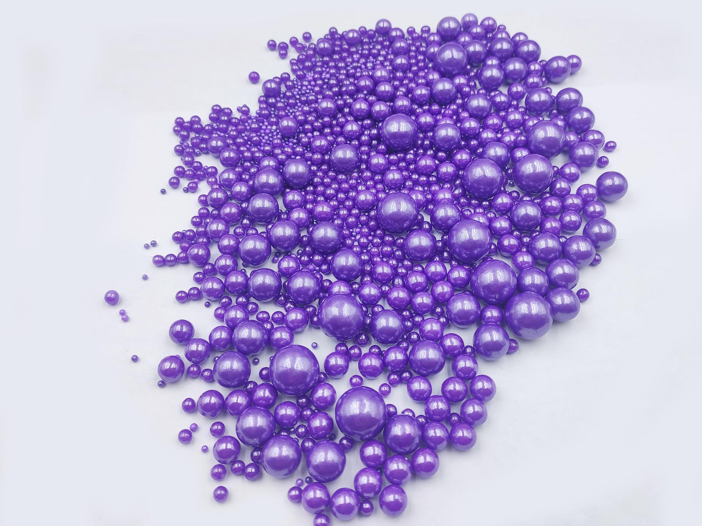 Edible Purple Pearls Sugar Sprinkles 120G/4.23 Oz, Mix Size Candy Pearl For Cake Decorating And Cupcake Toppers, Cookie Decorati