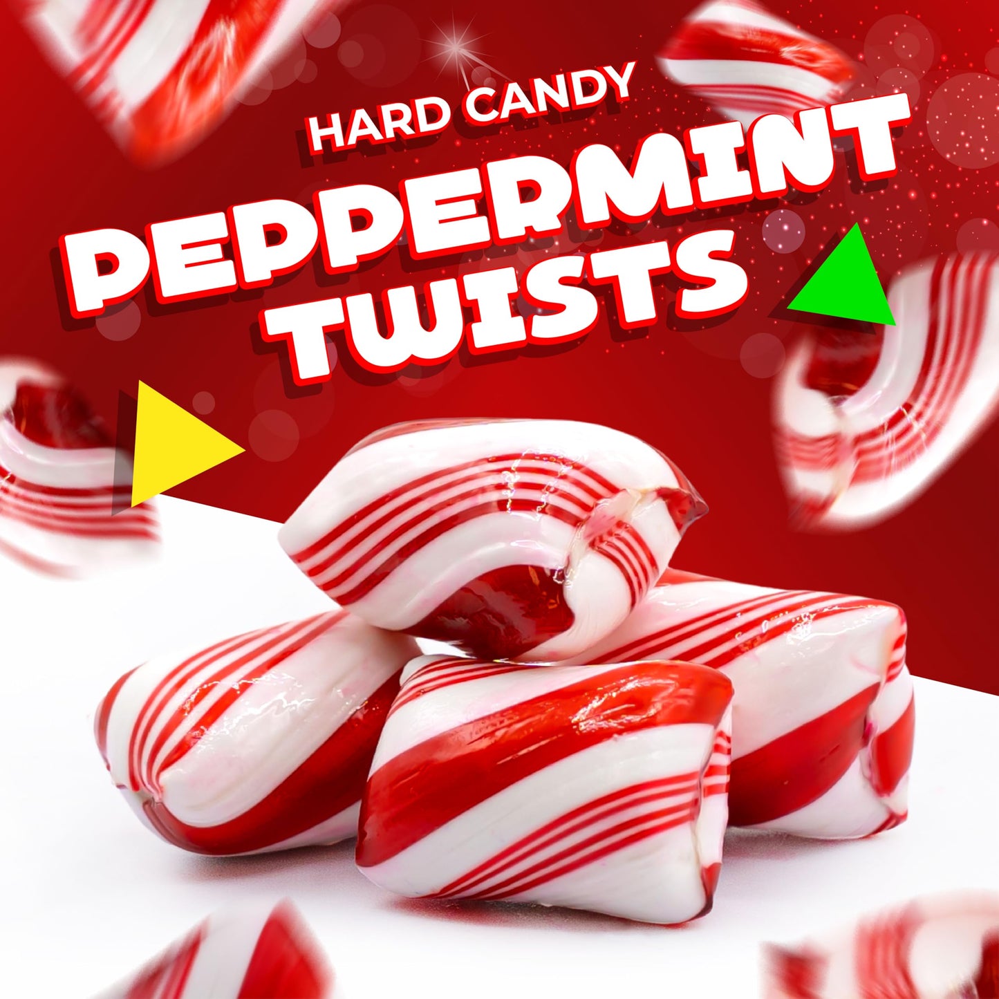 Peppermint Twists Hard Candy | 1 Pound Bag | Individually Wrapped Christmas Candy | Refreshing Mints for Office Bowls  Gifting & Favors | Hospitality Mints