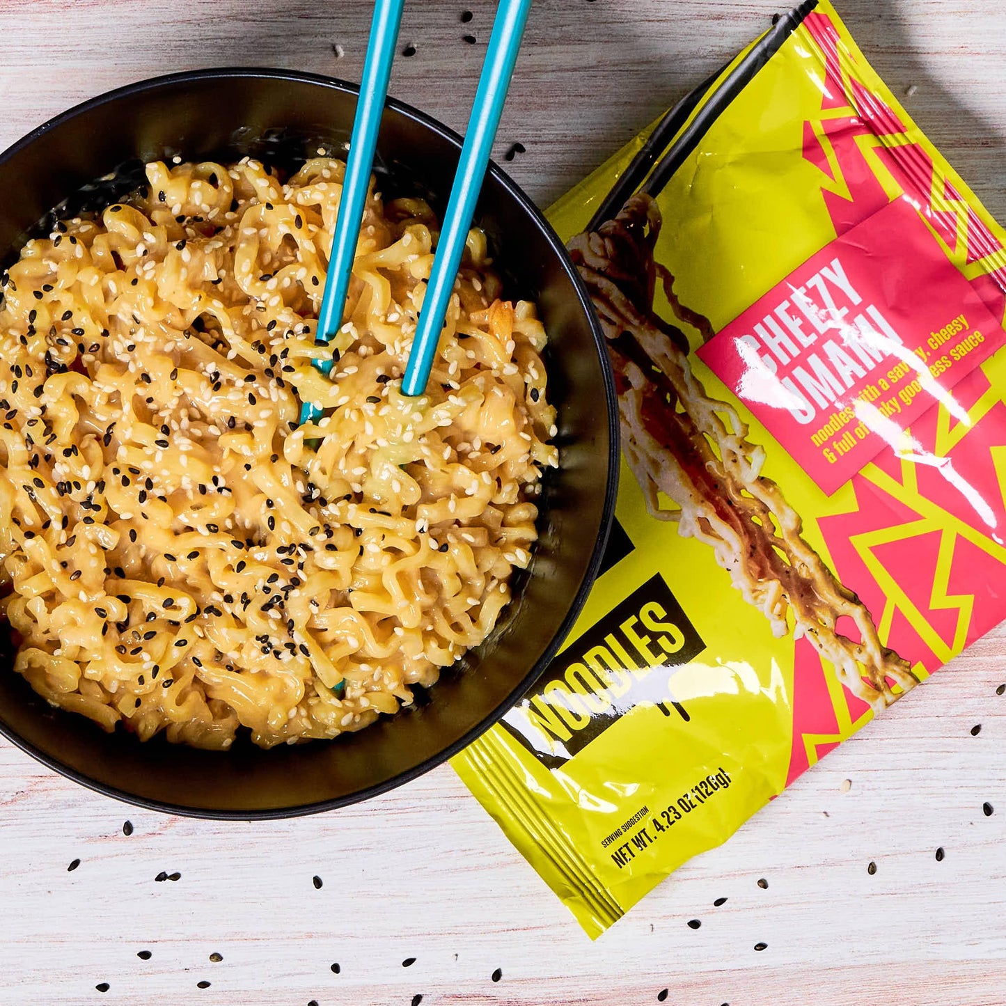 Snapdragon Cheezy Umami Saucy Noodles, 4-Pack, Authentic Instant Noodles With Savory, Umami-Packed Sauce.