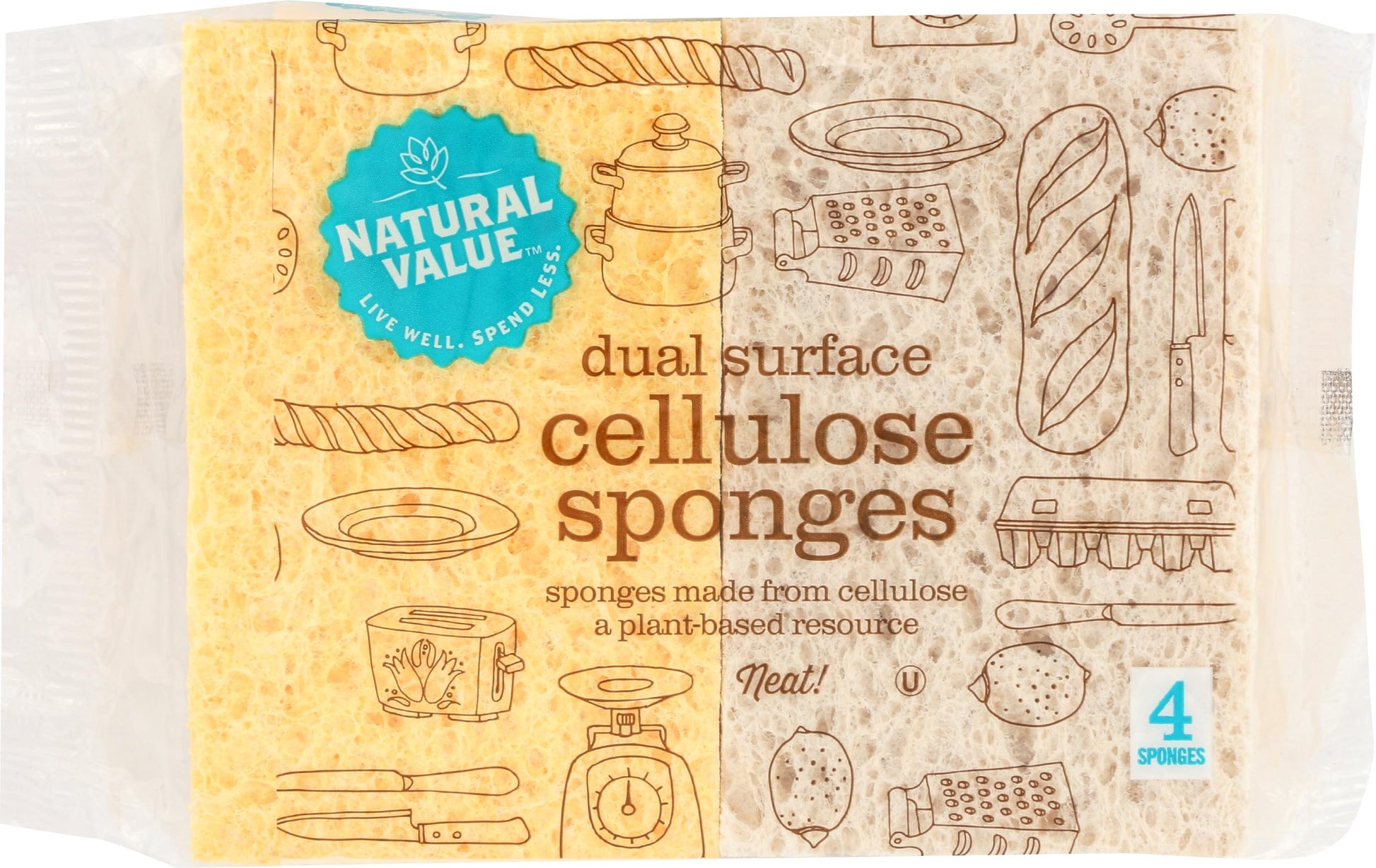 Natural Value Sponges, 4 Ct