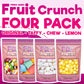 Freeze Dried Candy Variety Pack - Fruit Crunch 4 Pack, Fruit Crunch Original, Lemon Crunch, Fruit Taffy, Fruit Crunch 4 Oz (4 Co