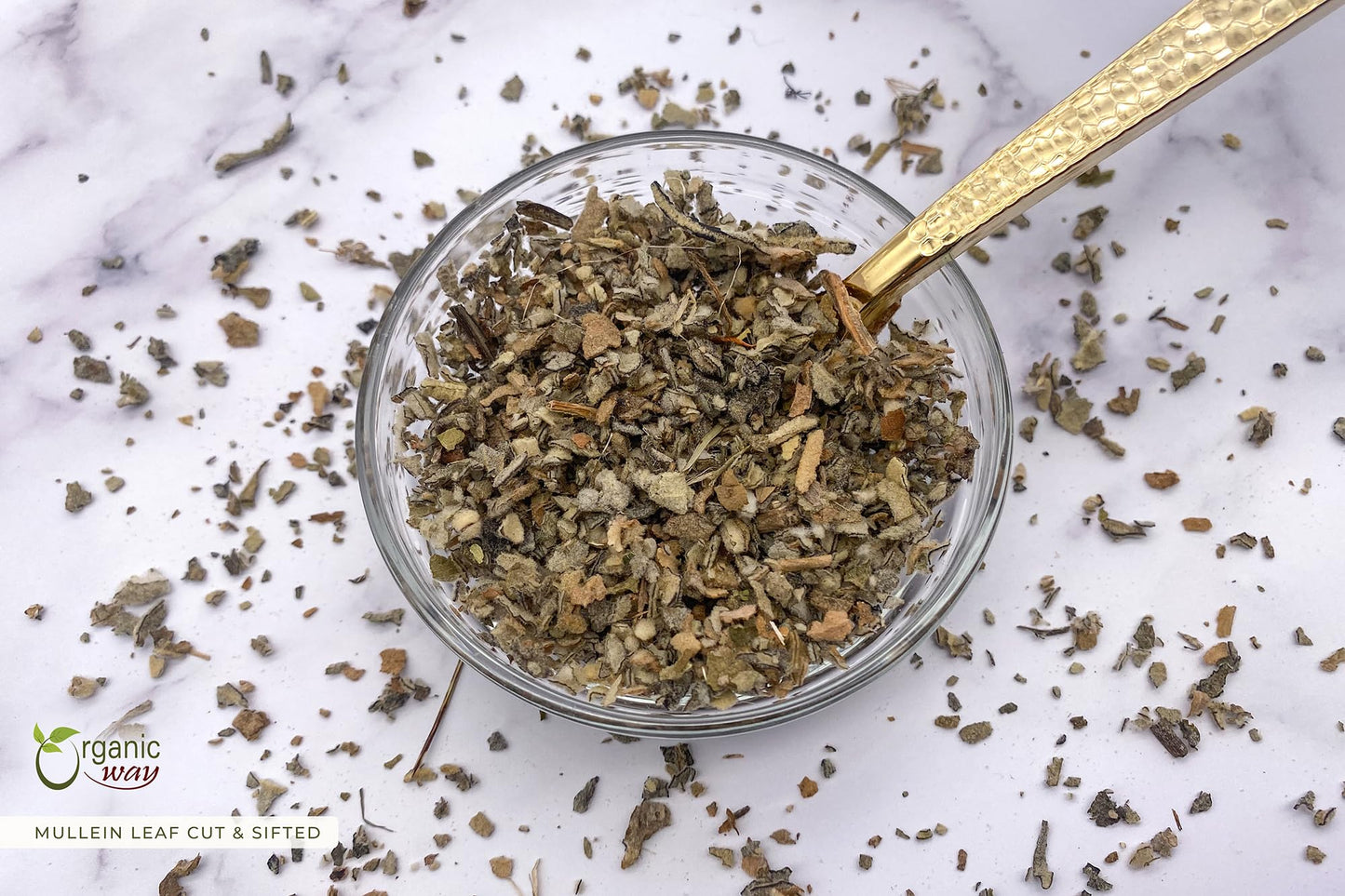 Organic Way Mullein Leaf Herbal Tea, Cut & Sifted, 16 Ounce, Non-GMO, USDA Certified, Kosher, Wild-Harvested from Albania