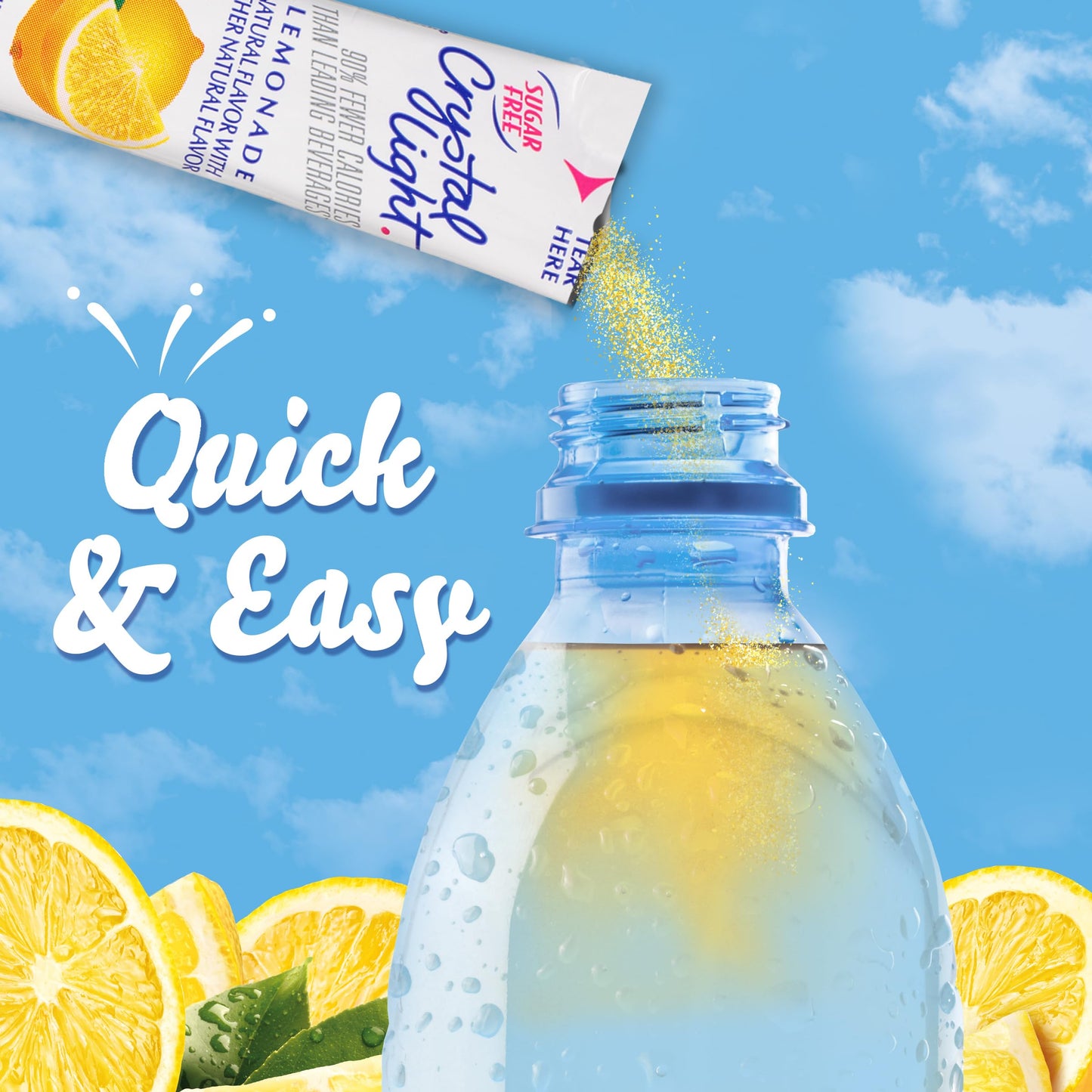 Crystal Light Single Serve Lemonade Naturally Flavored With Other Natural Flavors, Powdered Drink Mix, 120 Per Case, 4 Boxes Of 30 On-The-Go Packets