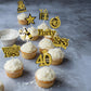 Gyufise 36Pcs Happy 40Th Birthday Cupcake Toppers Glitter Black Gold Forty Hello 40 Vintage 1985 Cupcake Picks Cheers To 40 Year