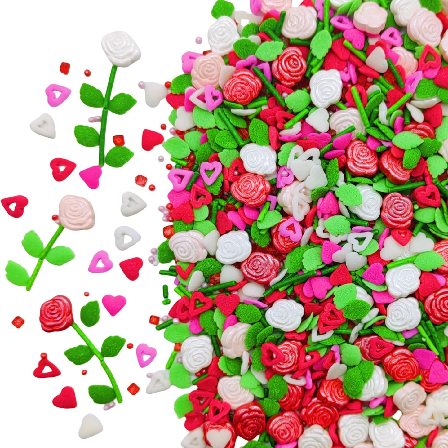 Sprinkles Rose Cake Decorations Topper Edible Themed Sprinkles For Cake Decorations, Baking, Ice Cream, Cookies, Cupcake Topper