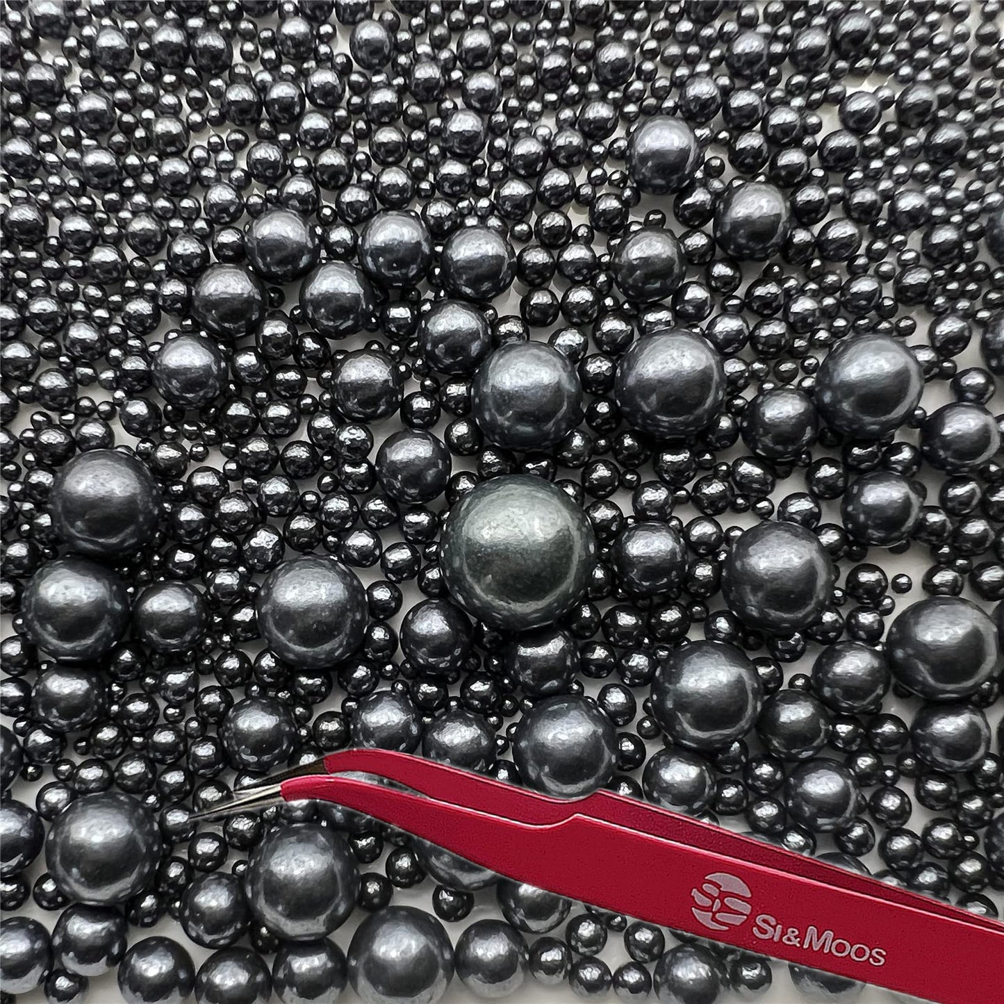 SE Si&Moos Black Edible Pearls Black Pearl Sprinkles for Cake Decorating Edible Cake Sugar Pearls Halloween Christmas Cookie Dec