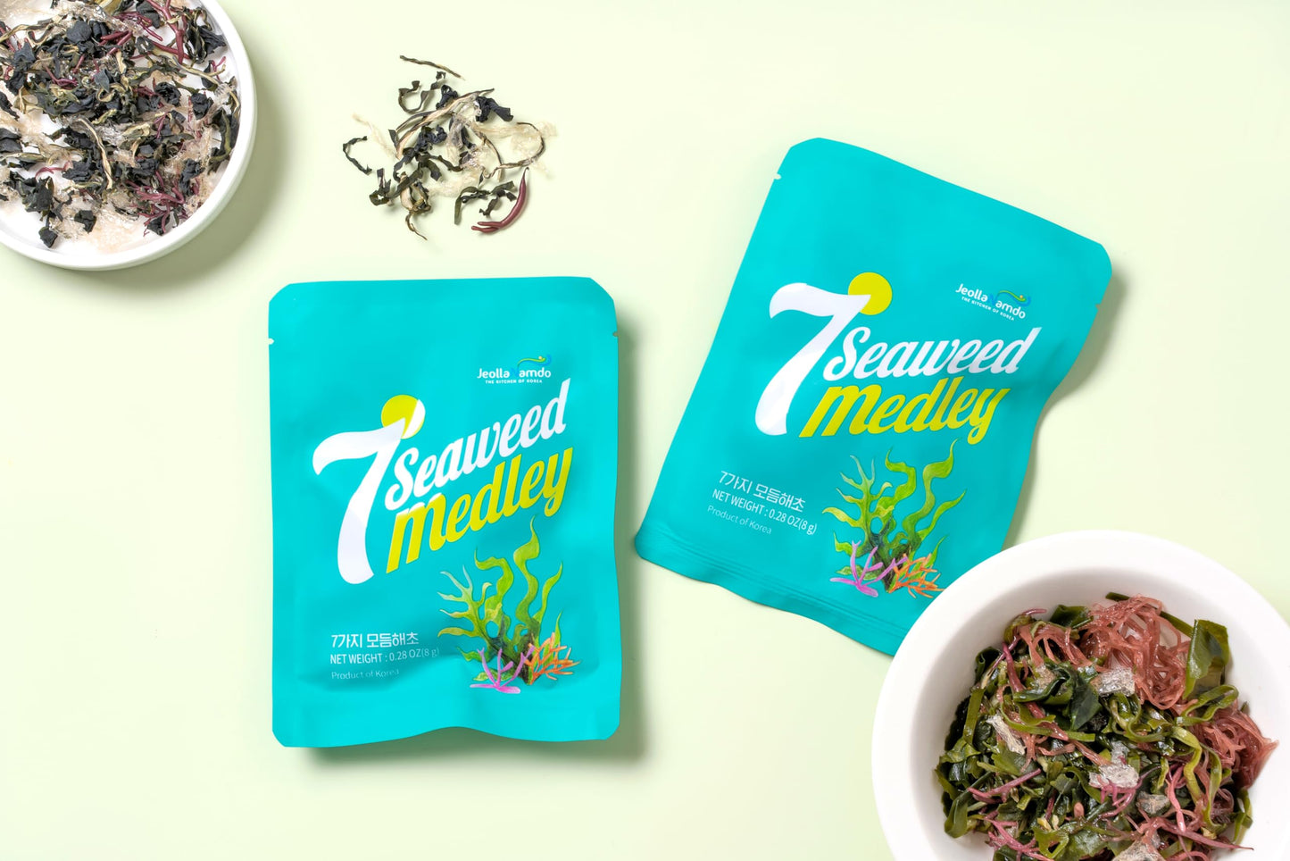 Assorted Seaweed Salad [ Korean Food ] Ready-To-Eat Salad Kit, 7 Kinds Of Seaweed, Korean Side Dishes Made Easy [ Salad Mix ] 7