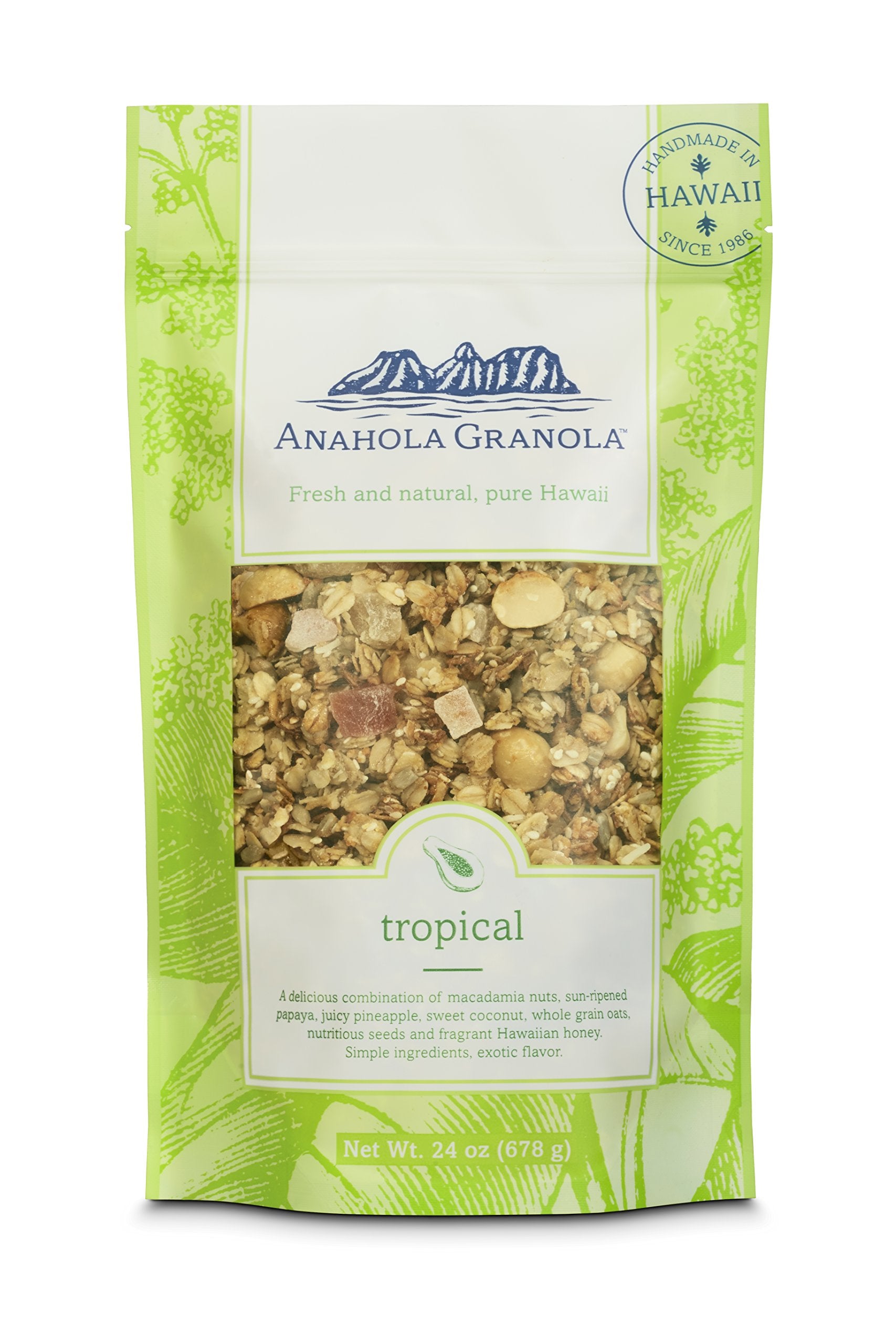 Anahola Granola Tropical Granola 24 oz - Healthy Hawaiian Granola - Ancient Grains With No Sugar Added - Handmade Since 1986 - G