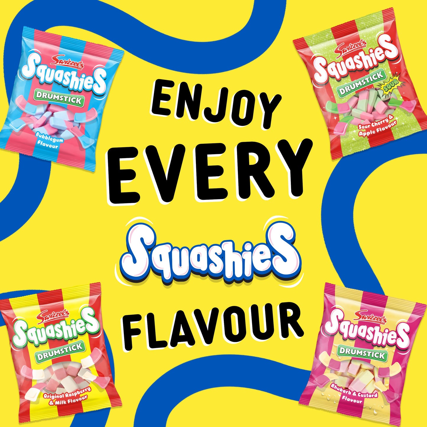 Swizzels Squashies Minion Sweets - Banana & Blueberry Flavour - Single Bag 120G