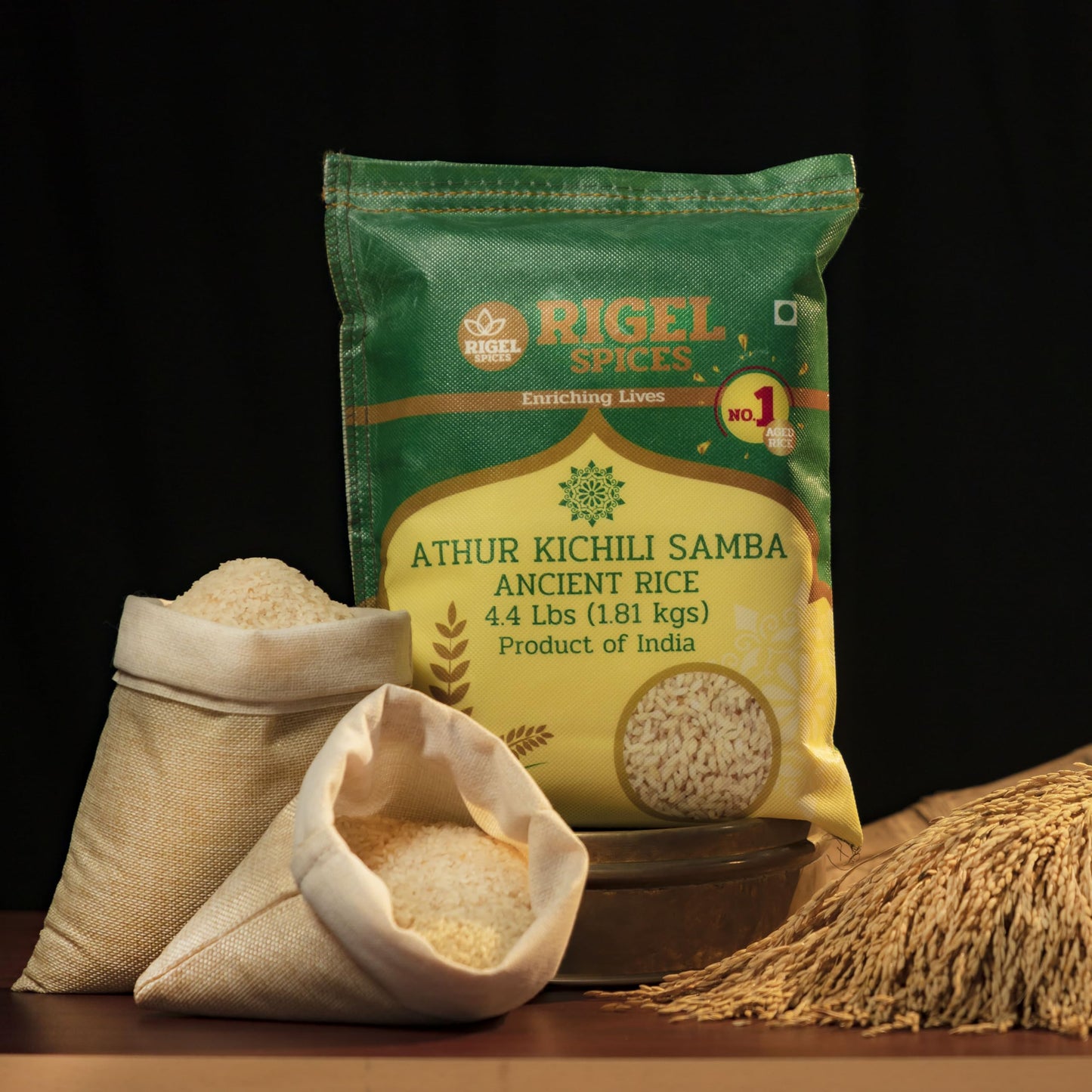 Rigel Spices | Athur Kichili Samba Rice (4Lbs) | Aged 12+ Months | Gluten Free | Ancient Rice From India
