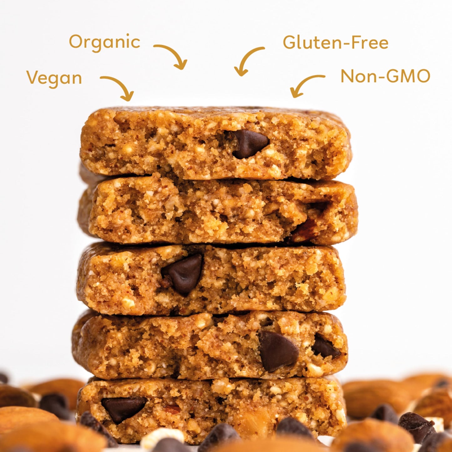 Gomacro Macrobar Organic Vegan Protein Bars - Coconut + Almond Butter + Chocolate Chips (2.3 Ounce Bars, 12 Count)