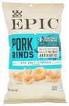 EPIC Sea Salt & Vinegar Pork Rinds, Keto Friendly, 2.5 oz, Oven Baked, Pack of 1