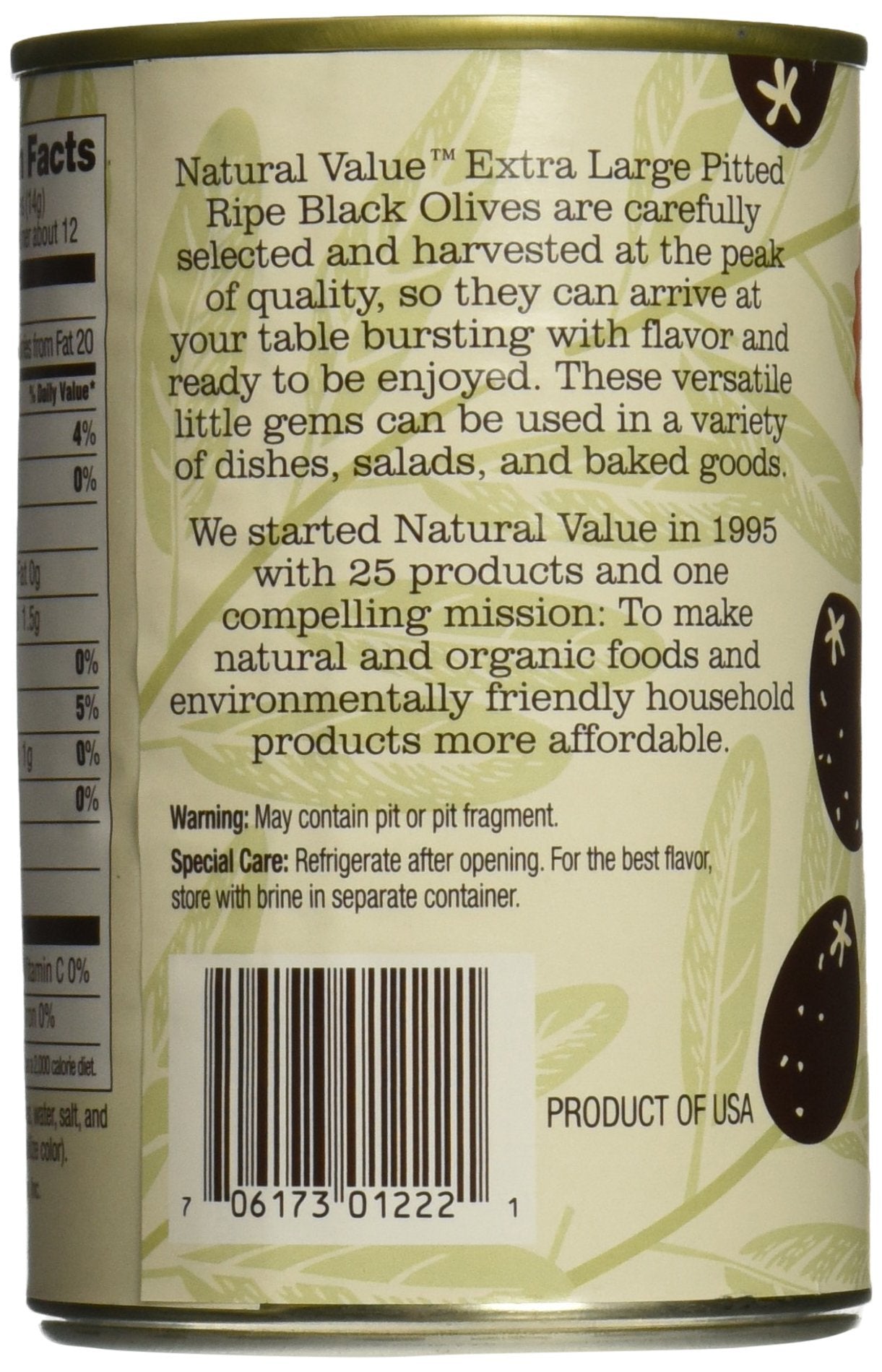 Natural Value Extra Lg Black Olives (24X6Oz )